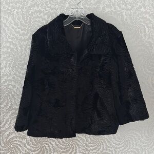 Elegant Black Faux Fur Jacket